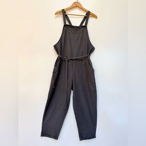 Gray Cotton Utility Jumpsuit Overalls